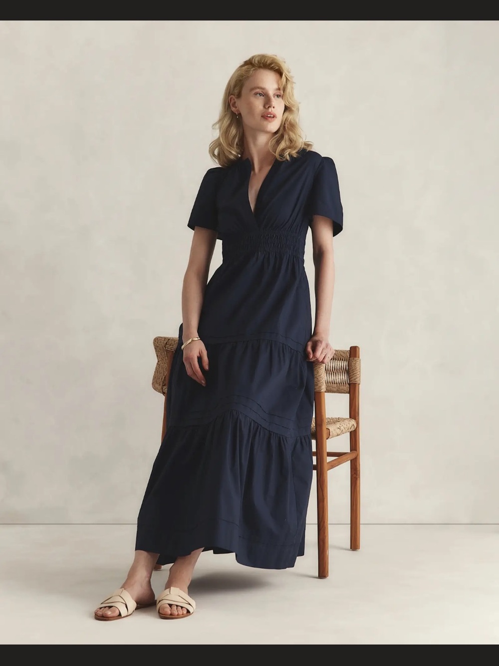 Quince 100% Organic Cotton Tiered Maxi Dress sz XL - Picture 3 of 12